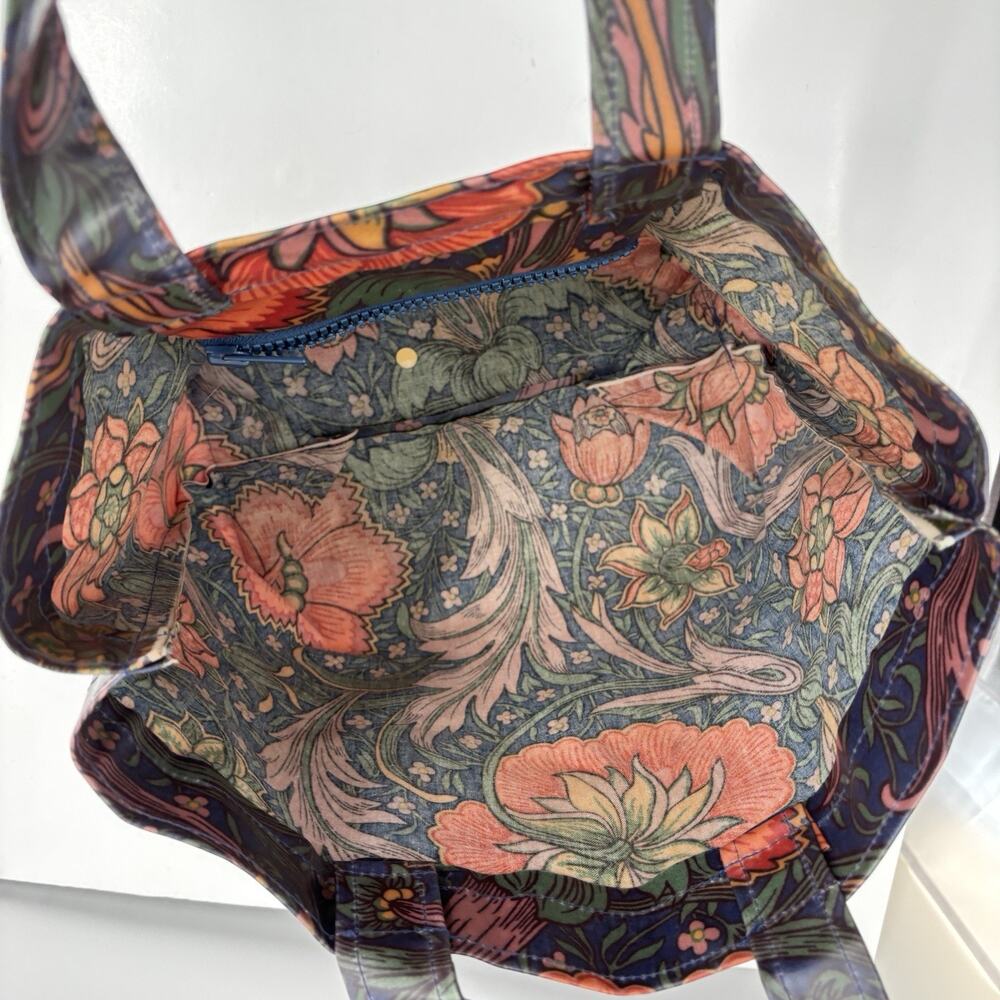 Liberty London Floral Tote Bag Coated Canvas Oilcloth Shopper William Morris - Picture 7 of 11